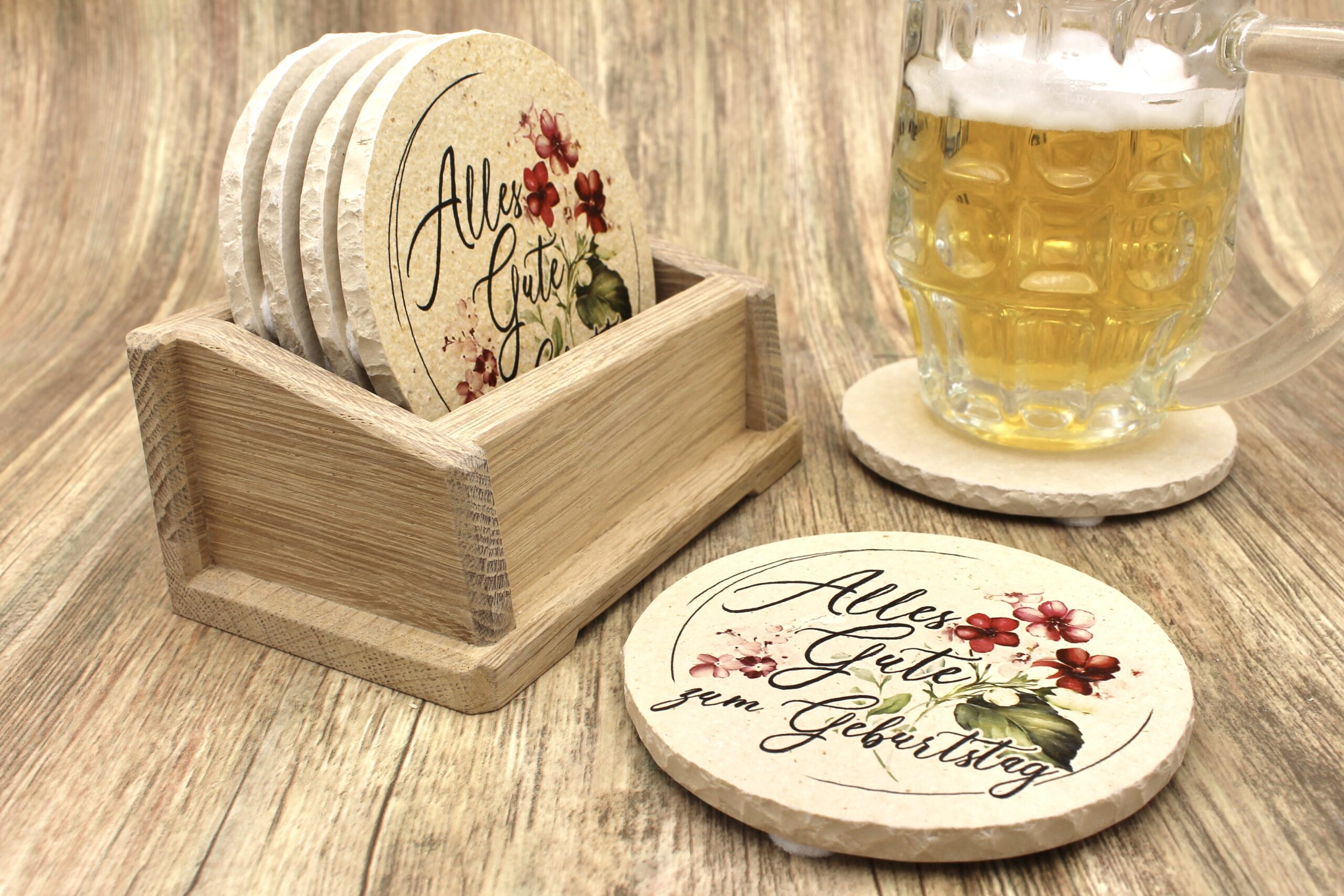 AMD - Alles Gute zum Geburtstag - Natursteinuntersetzer – Bild 3