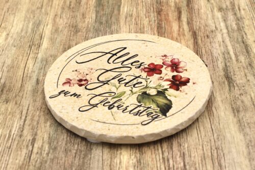 AMD - Alles Gute zum Geburtstag - Natursteinuntersetzer