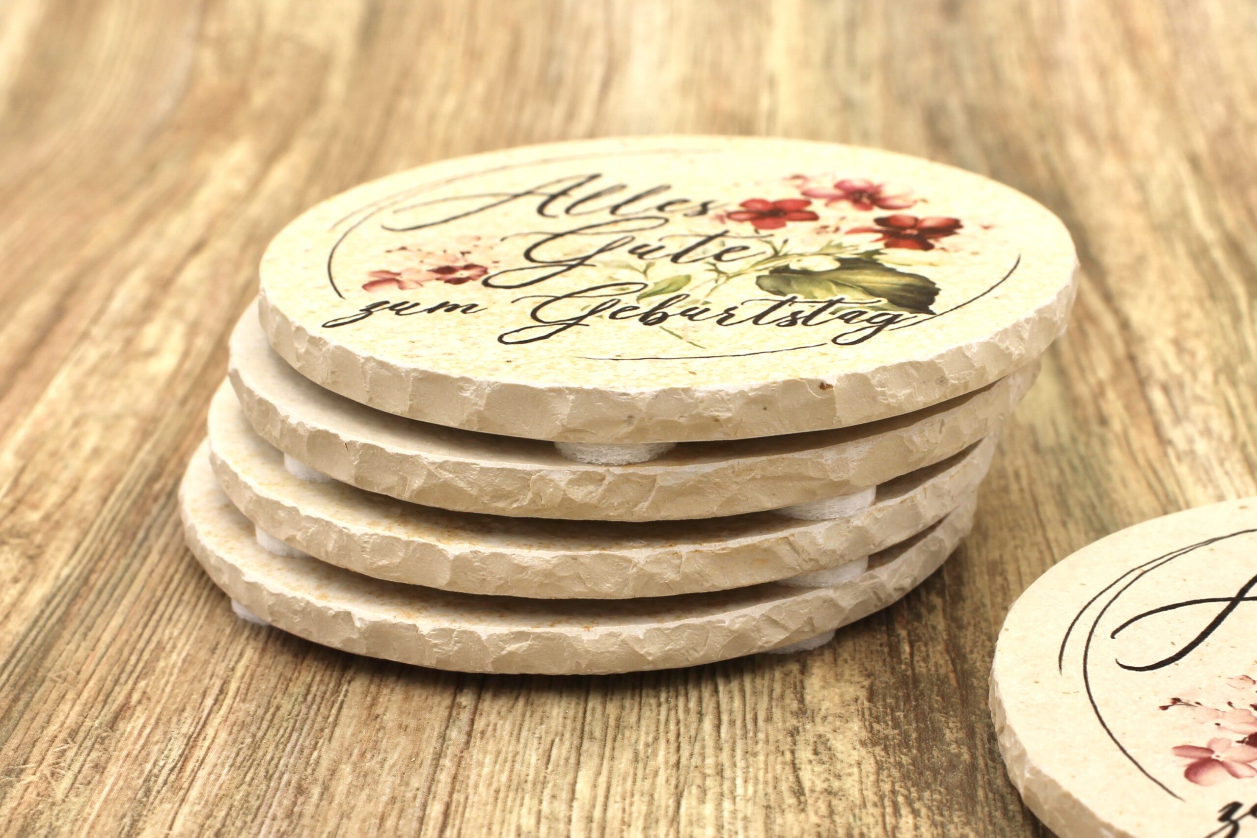 AMD - Alles Gute zum Geburtstag - Natursteinuntersetzer – Bild 2