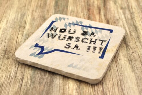 AMD - Muss da Wurscht sei - Natursteinuntersetzer