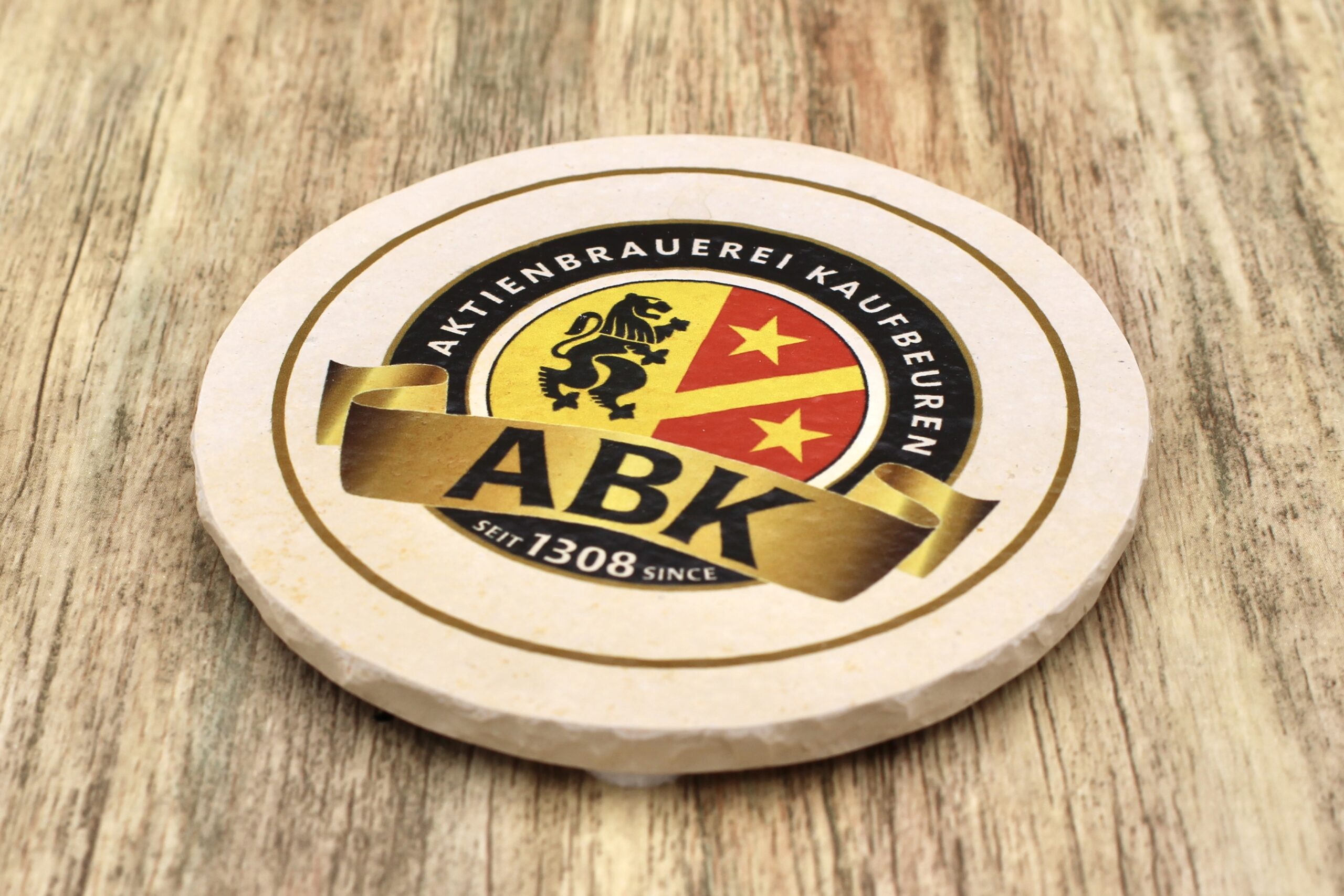 ABK Aktienbrauerei Kaufbeuren- Natursteinuntersetzer