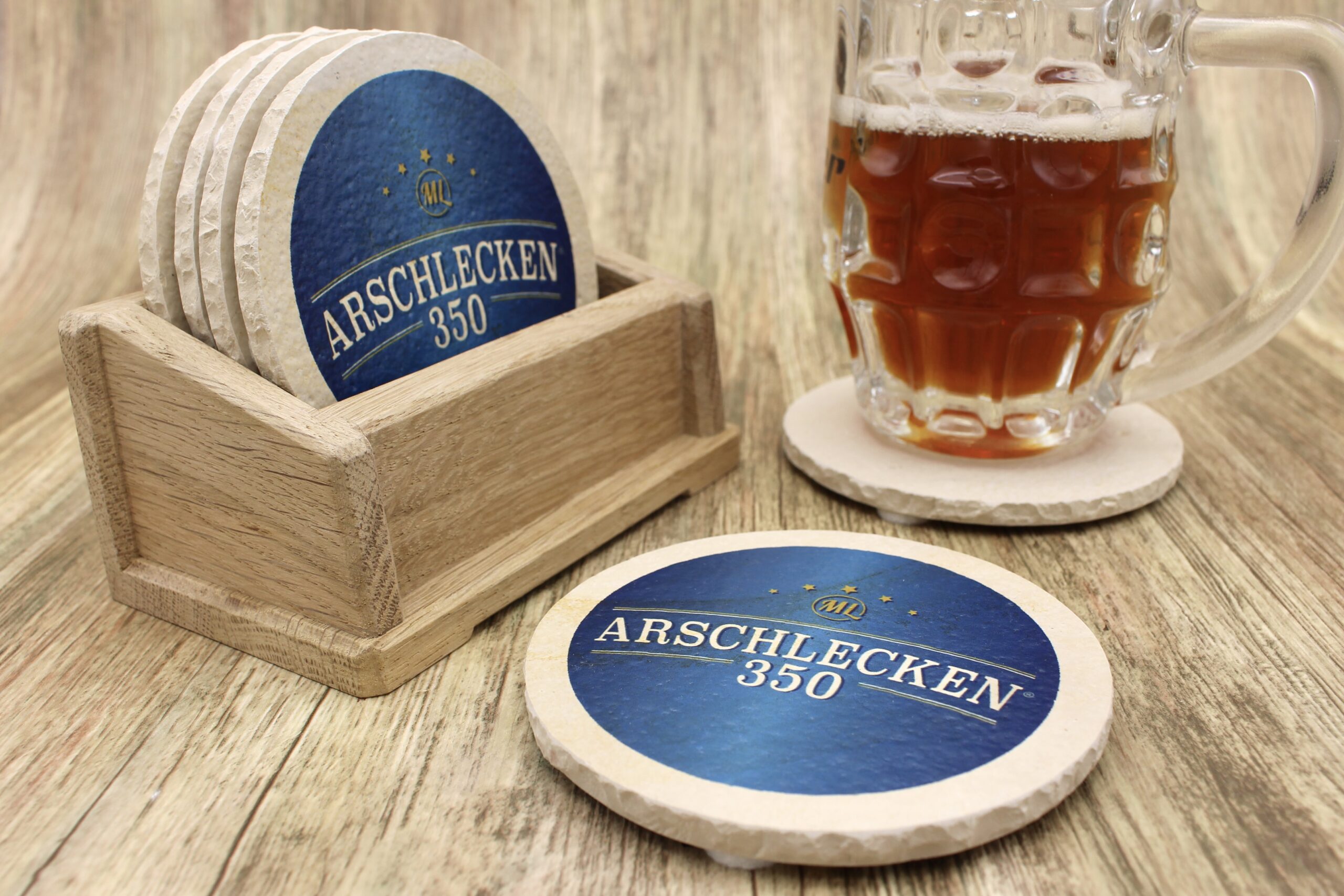 Arschlecken 350 - Natursteinuntersetzer – Bild 3