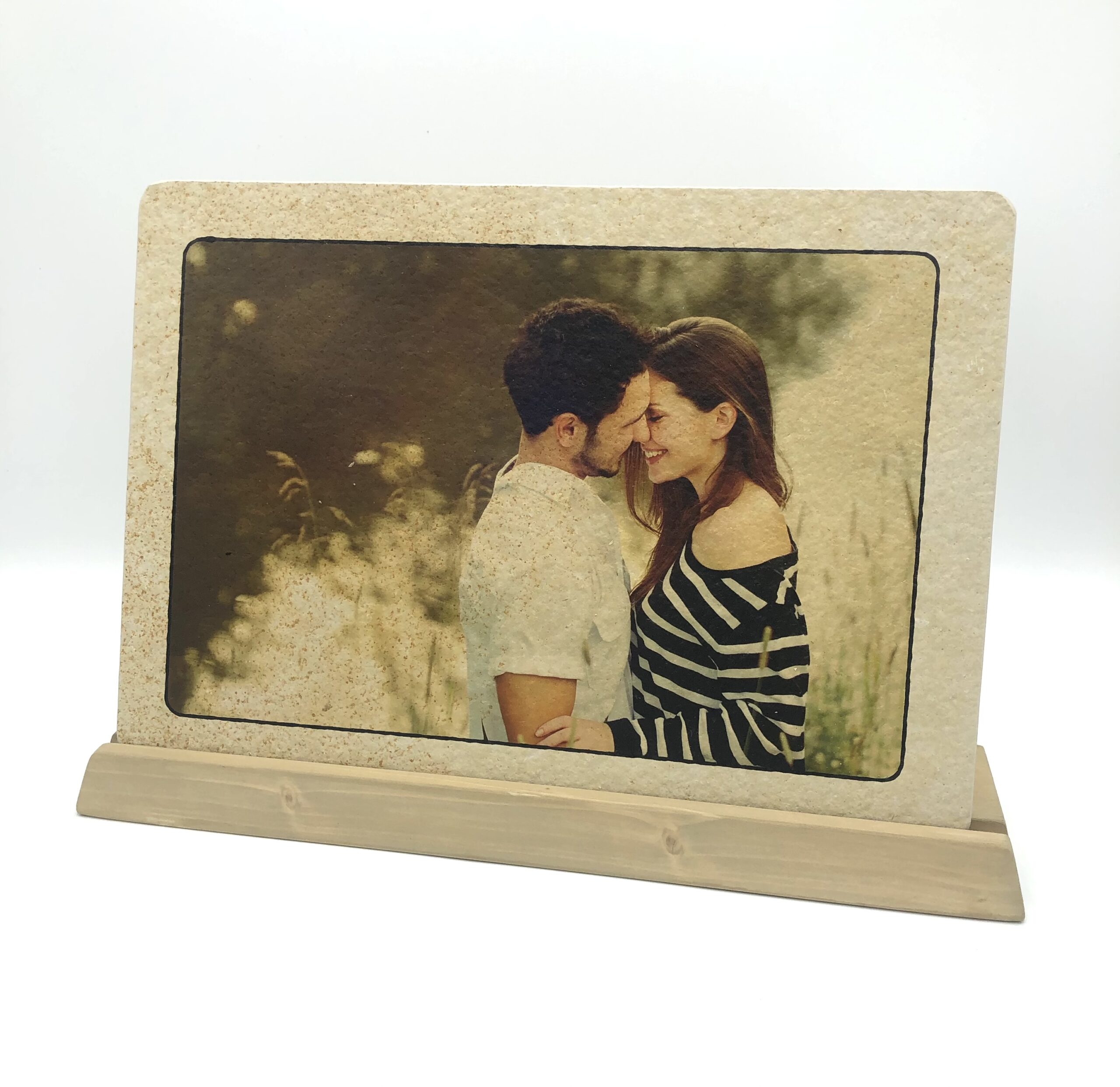 Natursteinbild mit Echtholzständer 21cm x 30 cm – Bild 7