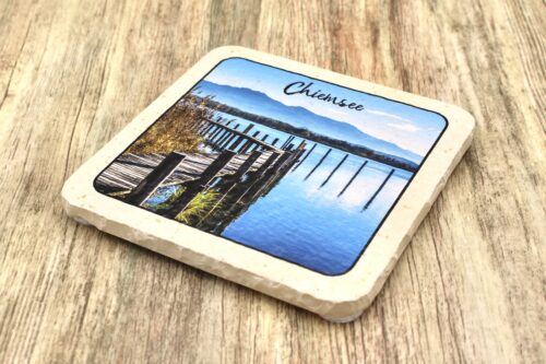 Chiemsee Steg- Natursteinuntersetzer