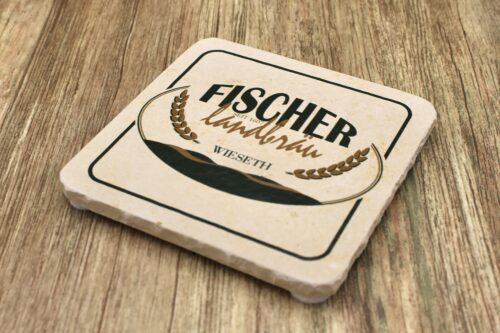 Fischer Landbräu - Natursteinuntersetzer