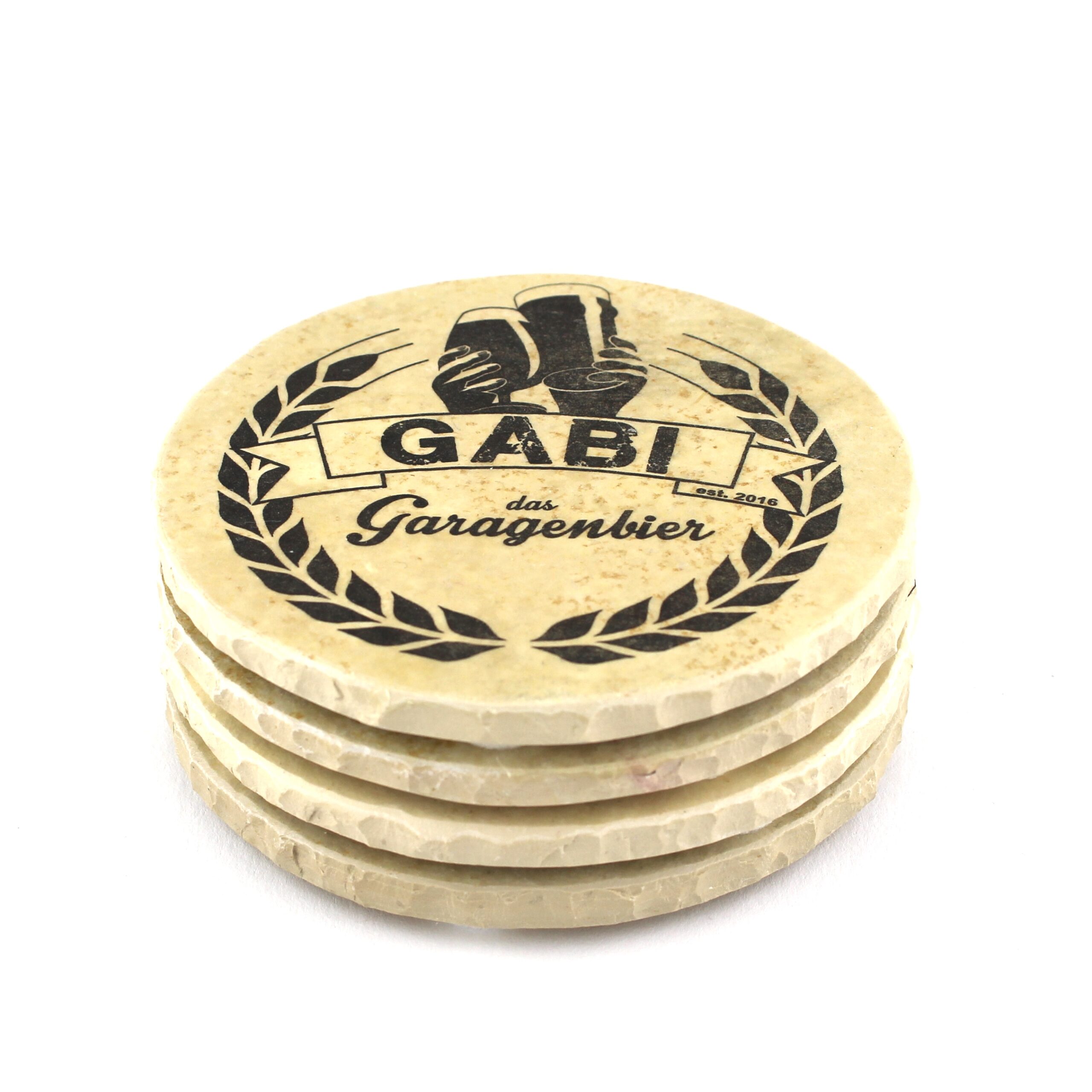 Gabi das Garagenbier - Natursteinuntersetzer – Bild 2