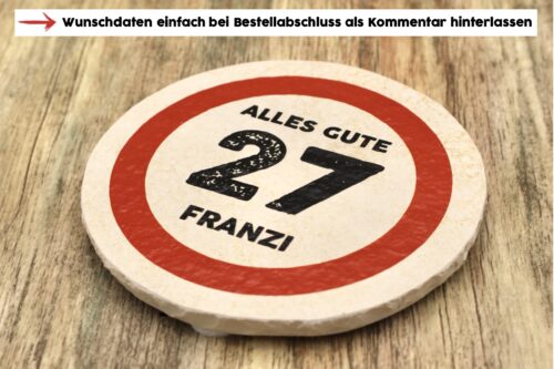 Verkehrsschild - Natursteinuntersetzer