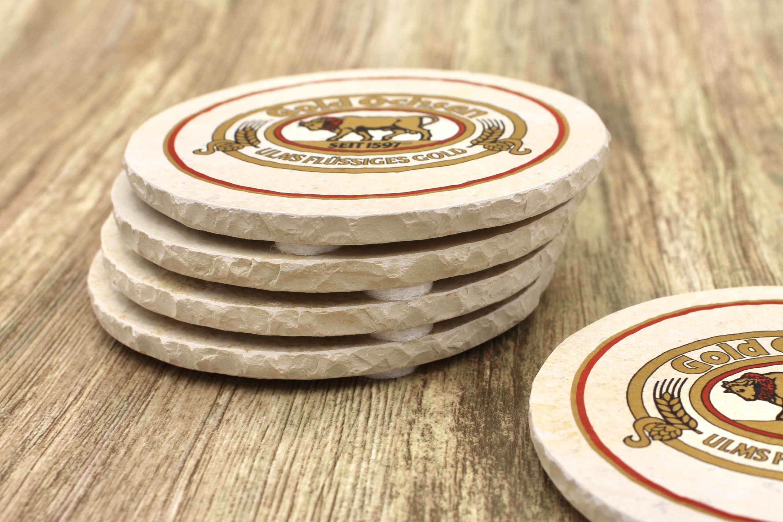 Gold Ochsen - Natursteinuntersetzer – Bild 2