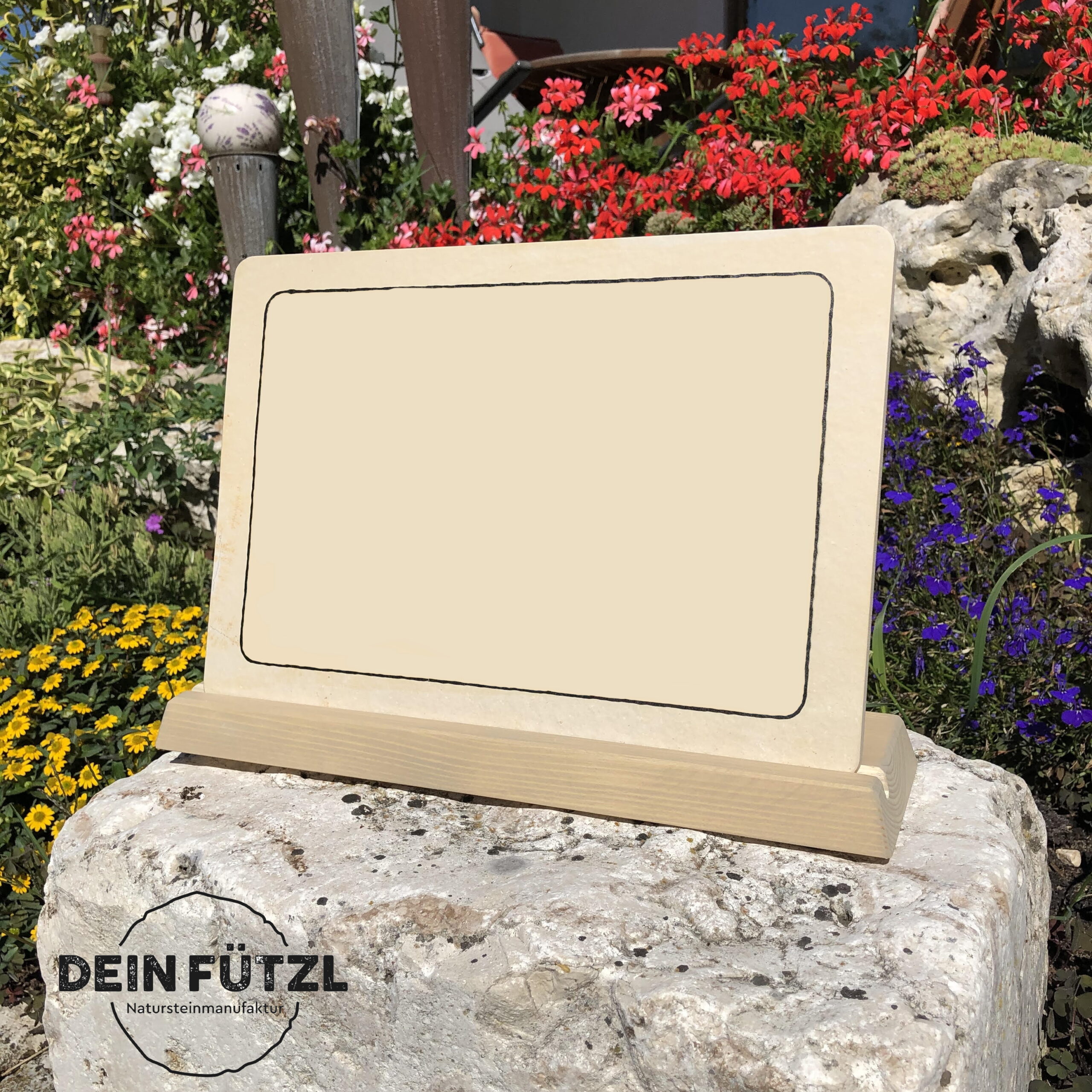 Natursteinbild mit Echtholzständer 21cm x 30 cm – Bild 2