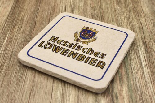 Hessisches Löwenbier- Natursteinuntersetzer