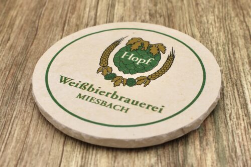 Weißbierbrauerei Hopf  - Natursteinuntersetzer