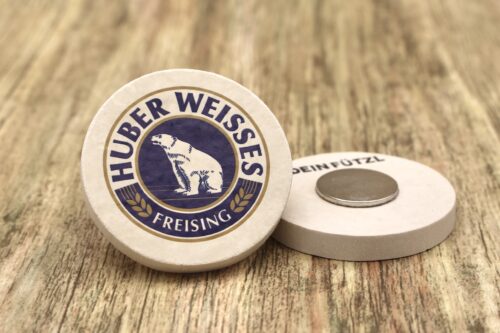 Huber Weisses - Kühlschrankmagnet 48mm