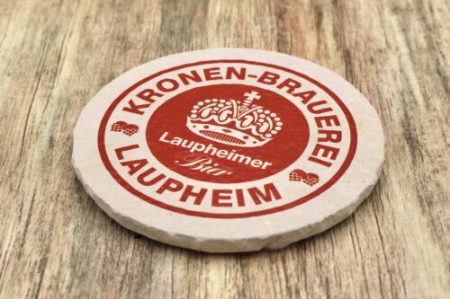 Kronen Brauerei Laupheim - Natursteinuntersetzer