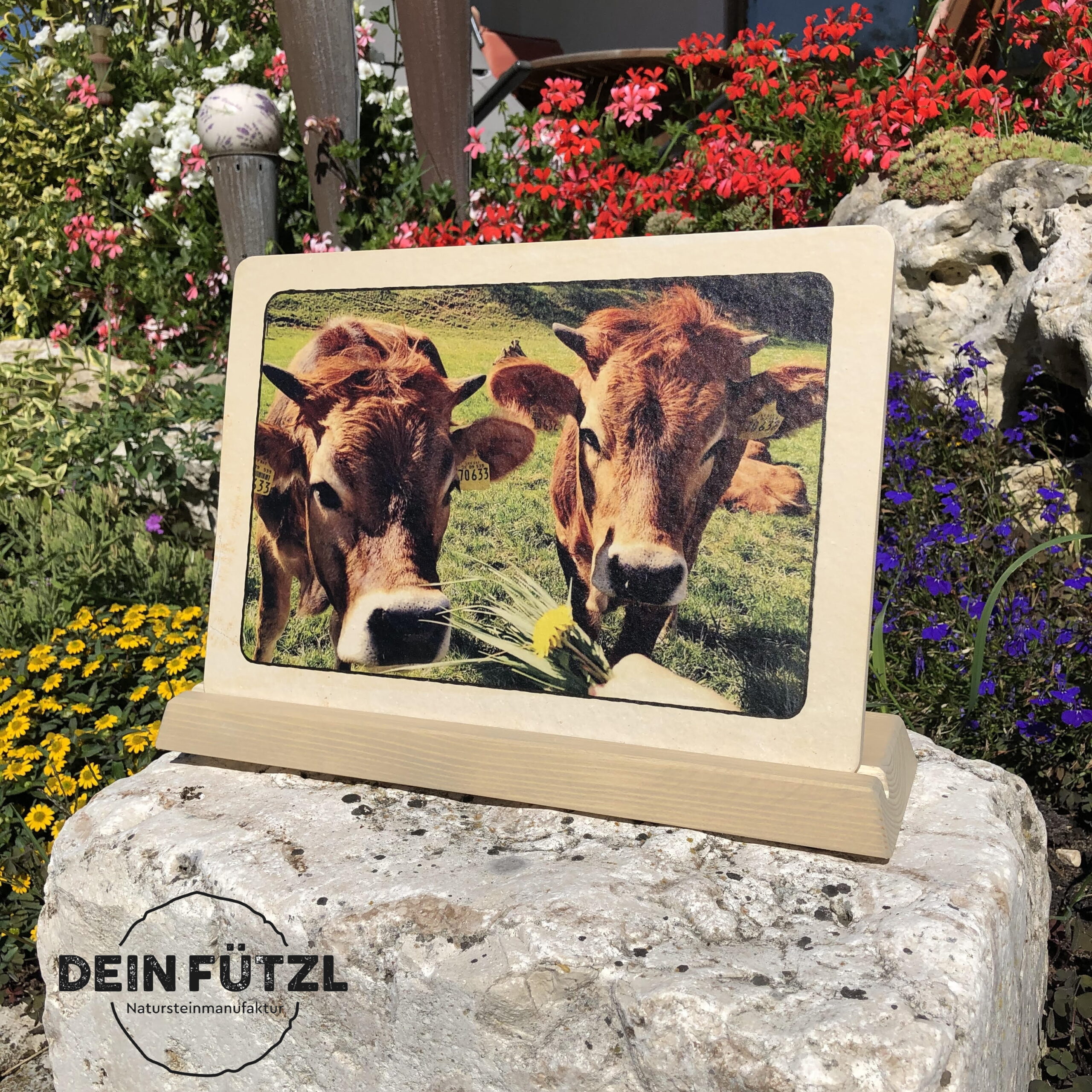 Natursteinbild mit Echtholzständer 21cm x 30 cm – Bild 3