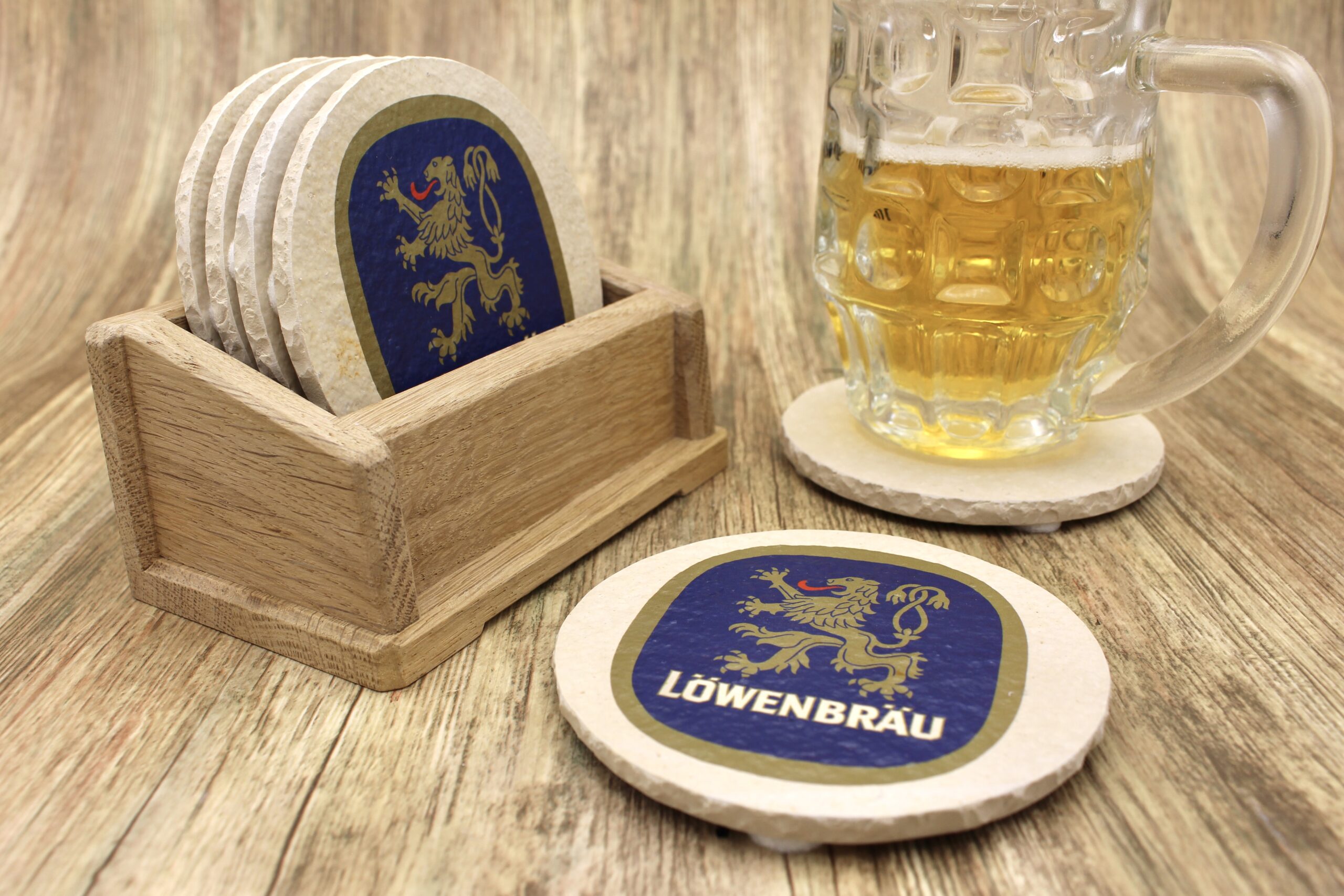 Löwenbräu - Natursteinuntersetzer – Bild 3
