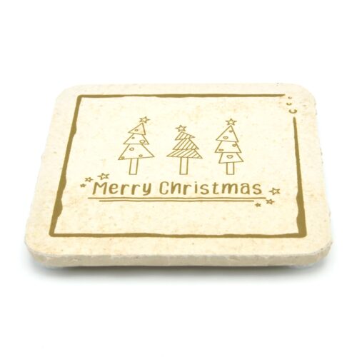 Weihnachten Merry Christmas - Natursteinuntersetzer