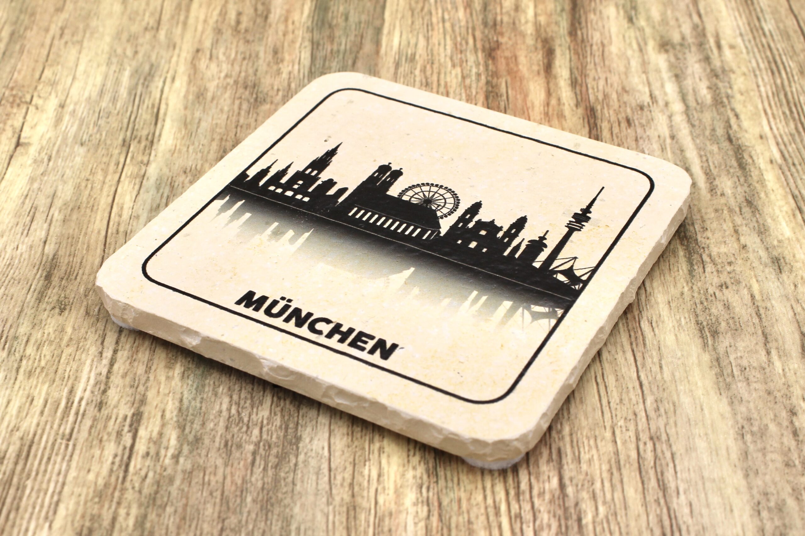 München Skyline - Natursteinuntersetzer
