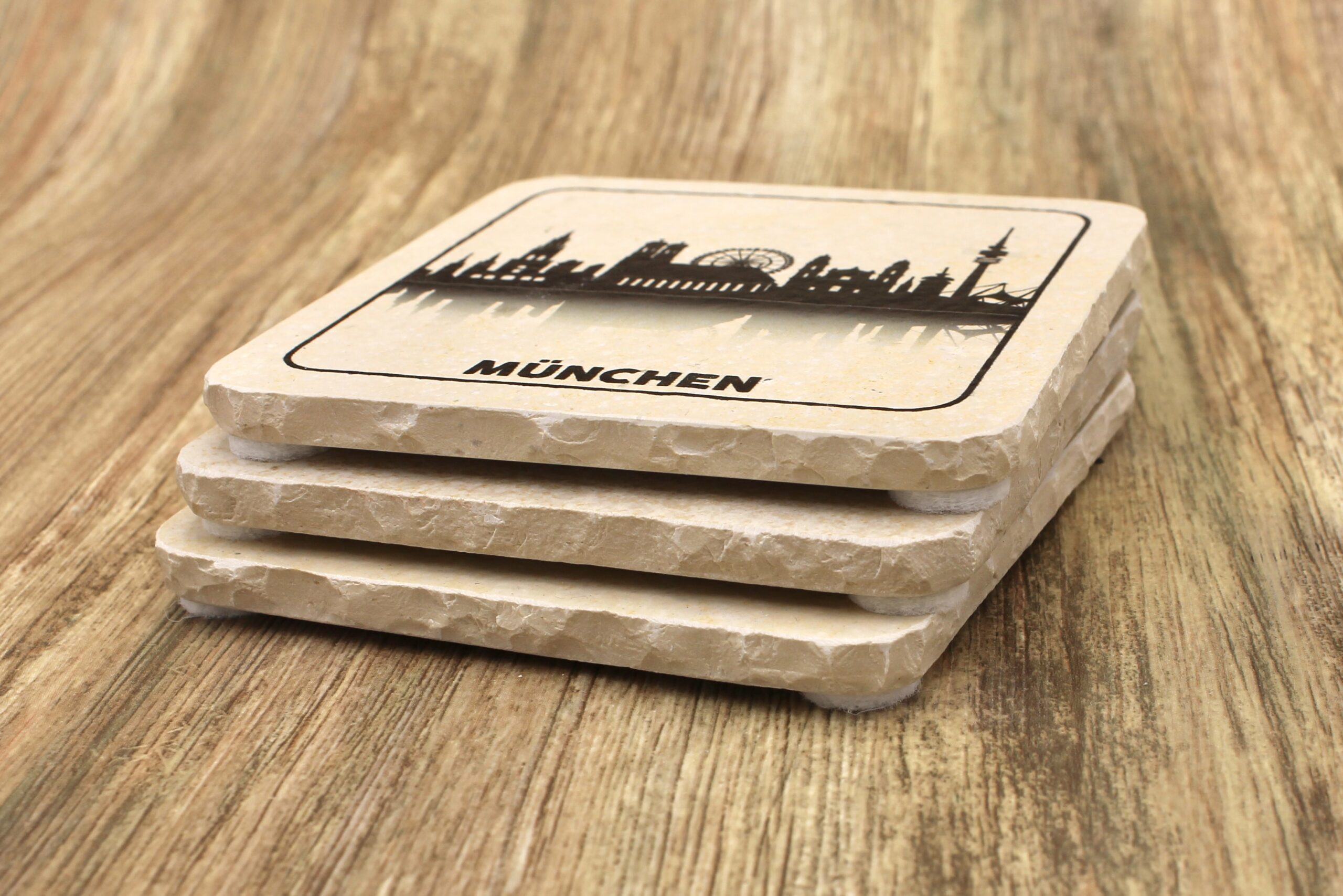 München Skyline - Natursteinuntersetzer – Bild 2