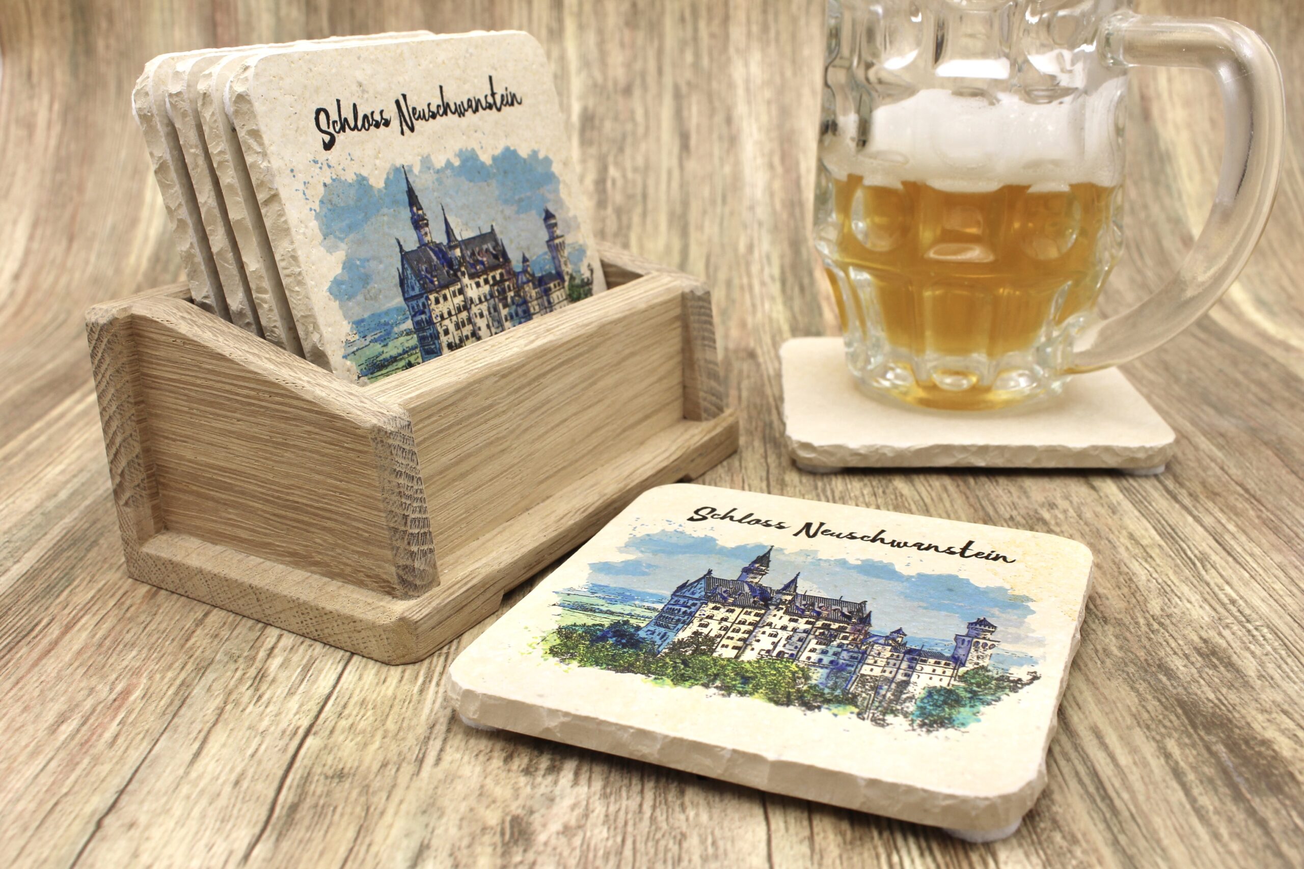 Schloss Neuschwanstein - Natursteinuntersetzer – Bild 3