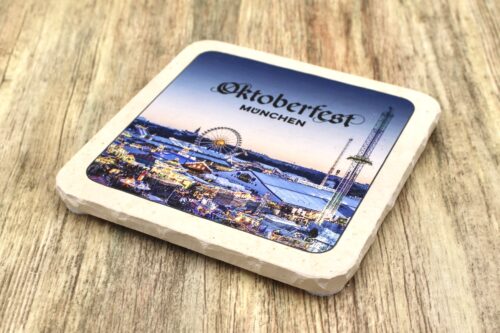 Oktoberfest Wiesn Panorama - Natursteinuntersetzer