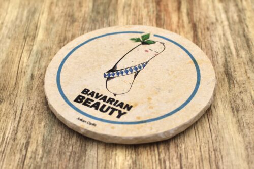 Weißwurscht Bavarian Beauty - Natursteinuntersetzer