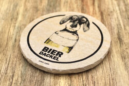 Bier Dackel - Natursteinuntersetzer