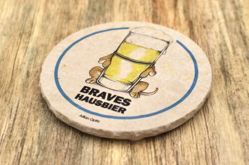 Braves Hausbier - Natursteinuntersetzer