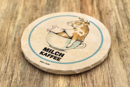 Milch Kaffee - Natursteinuntersetzer