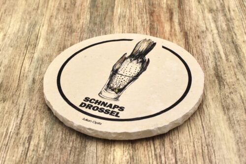 Schnaps Drossel - Natursteinuntersetzer