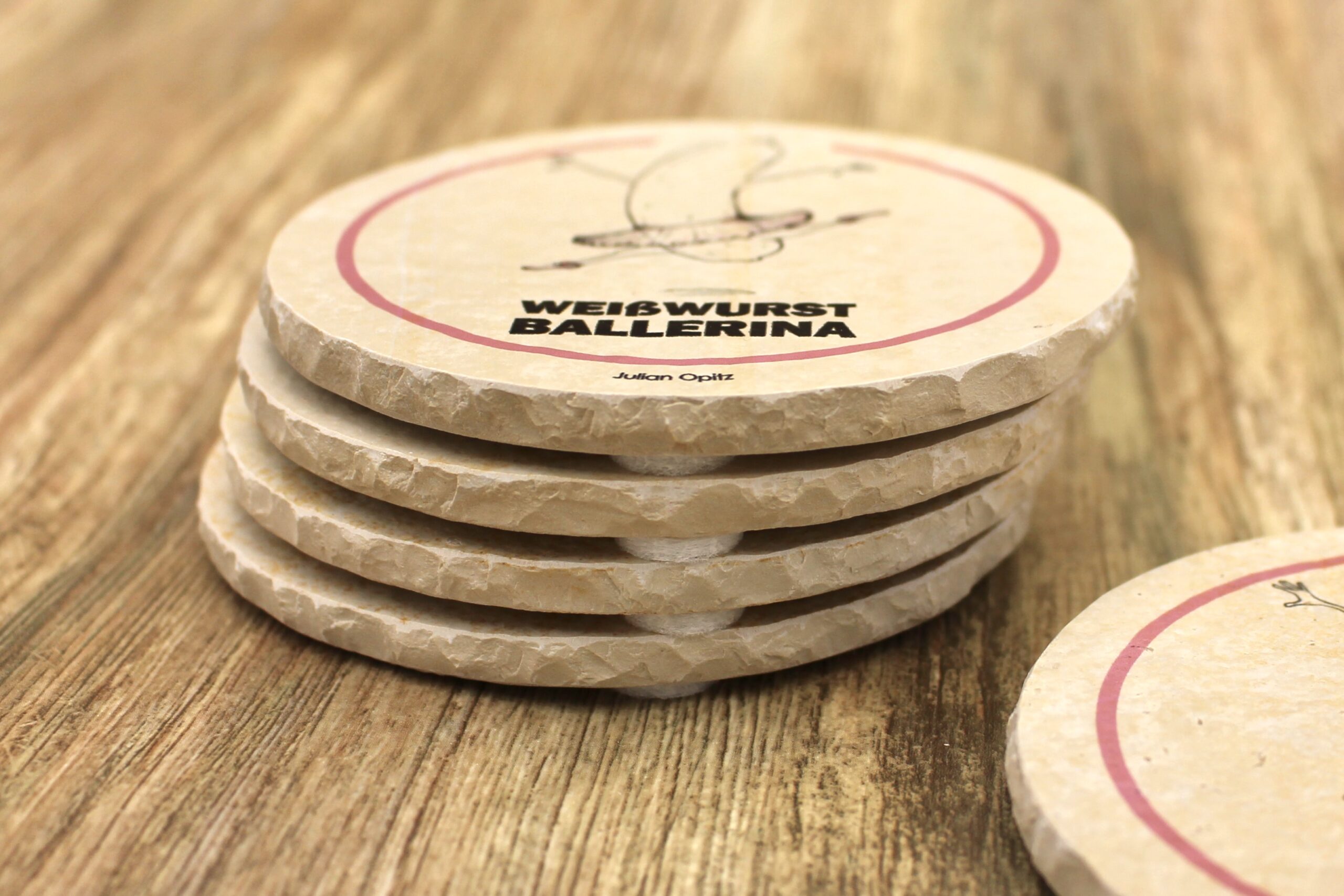 Weißwurscht Ballerina - Natursteinuntersetzer – Bild 2