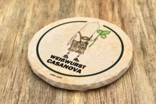 Weißwurscht Casanova - Natursteinuntersetzer