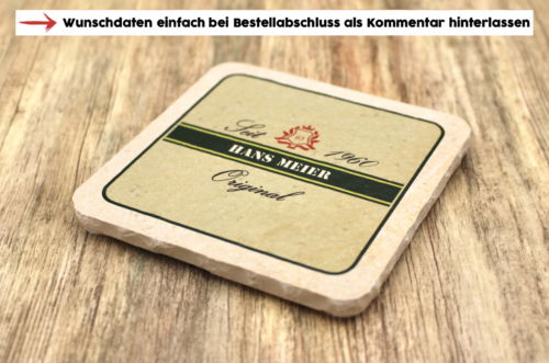 Geburtstagsmotiv Original quadratisch - Natursteinuntersetzer