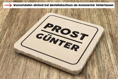 PROST quadratisch - Natursteinuntersetzer