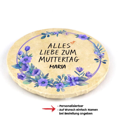 Muttertagsfützl "Alles Liebe" personalisierbar - rund