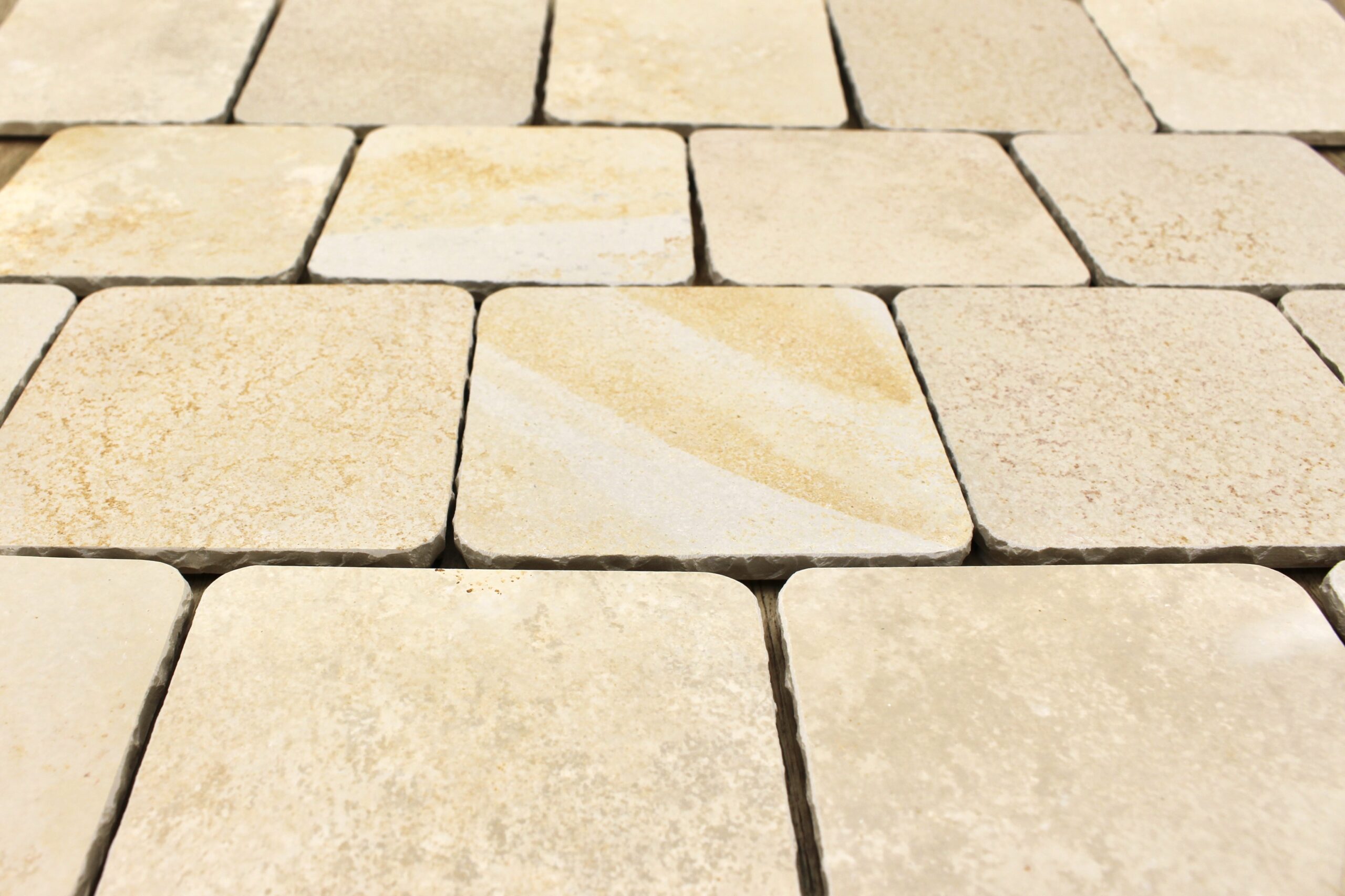 4er-Set helle Sortierung - Natursteinuntersetzer quadratisch – Bild 5