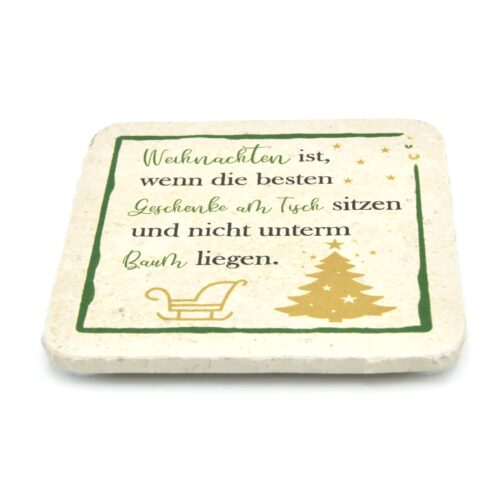 Weihnachten Baum mit Schlitten - Natursteinuntersetzer