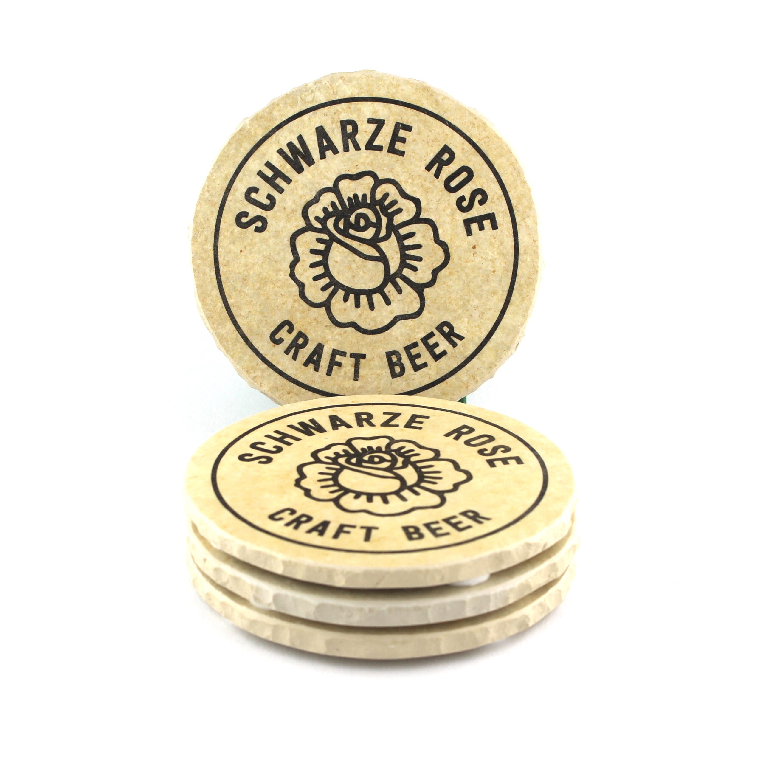 Schwarze Rose - Natursteinuntersetzer – Bild 3