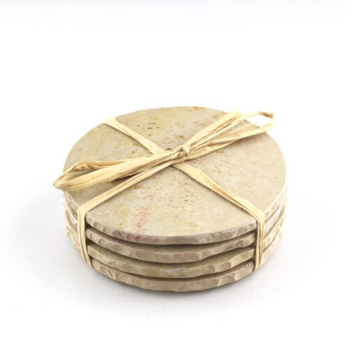 2er-Set Natursteinuntersetzer rund