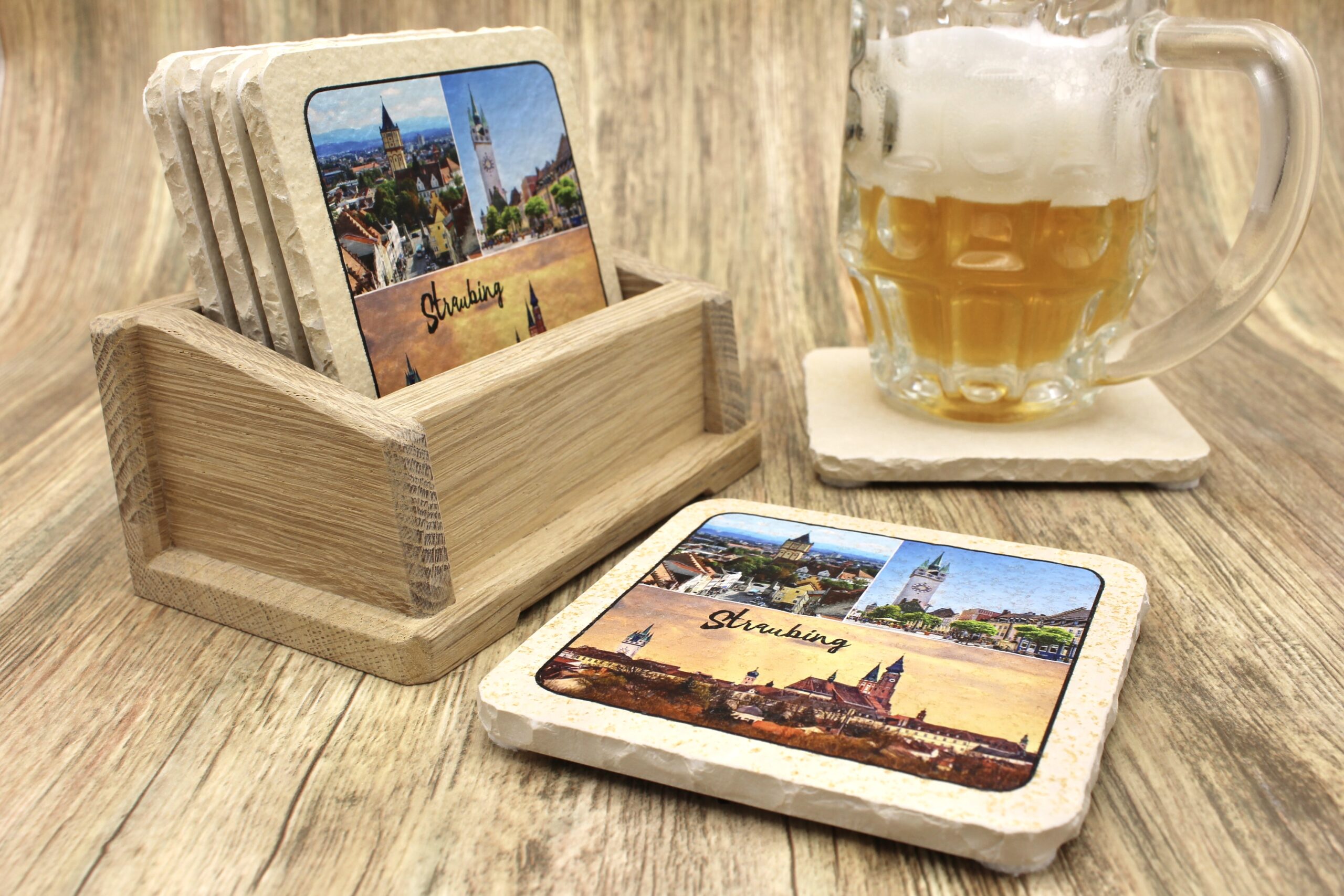 Straubing Collage - Natursteinuntersetzer – Bild 3