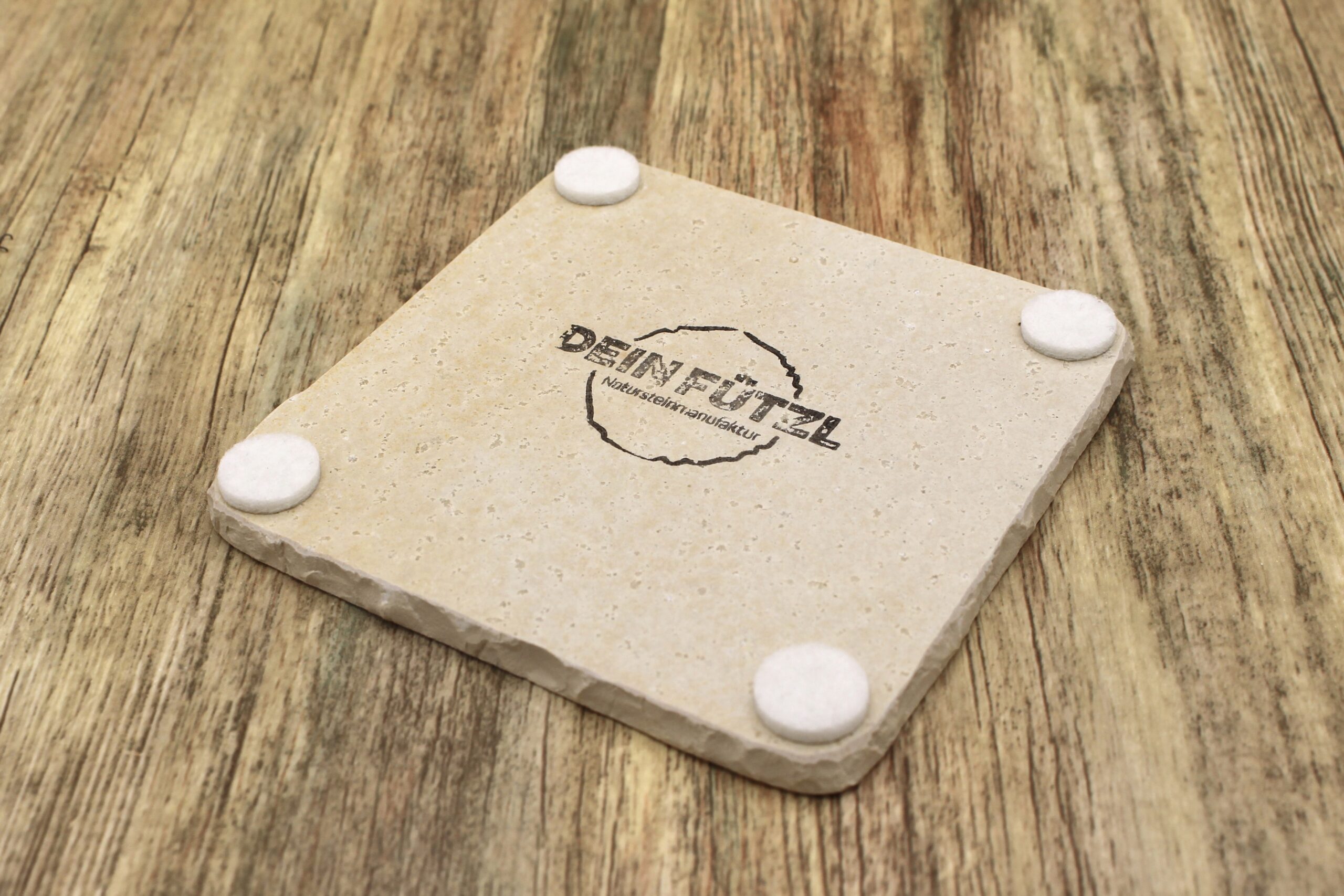 4er-Set helle Sortierung - Natursteinuntersetzer quadratisch – Bild 4