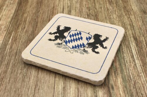 WBY - Bayern Wappen - Natursteinuntersetzer