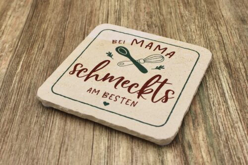 WBY - Bei Mama schmeckts - Natursteinuntersetzer