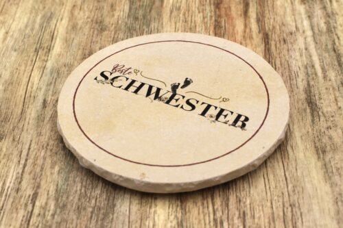 WBY - Beste Schwester - Natursteinuntersetzer