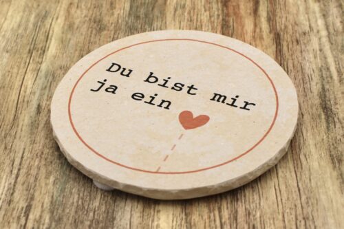 WBY- Du bist mir ein Herz - Natursteinuntersetzer