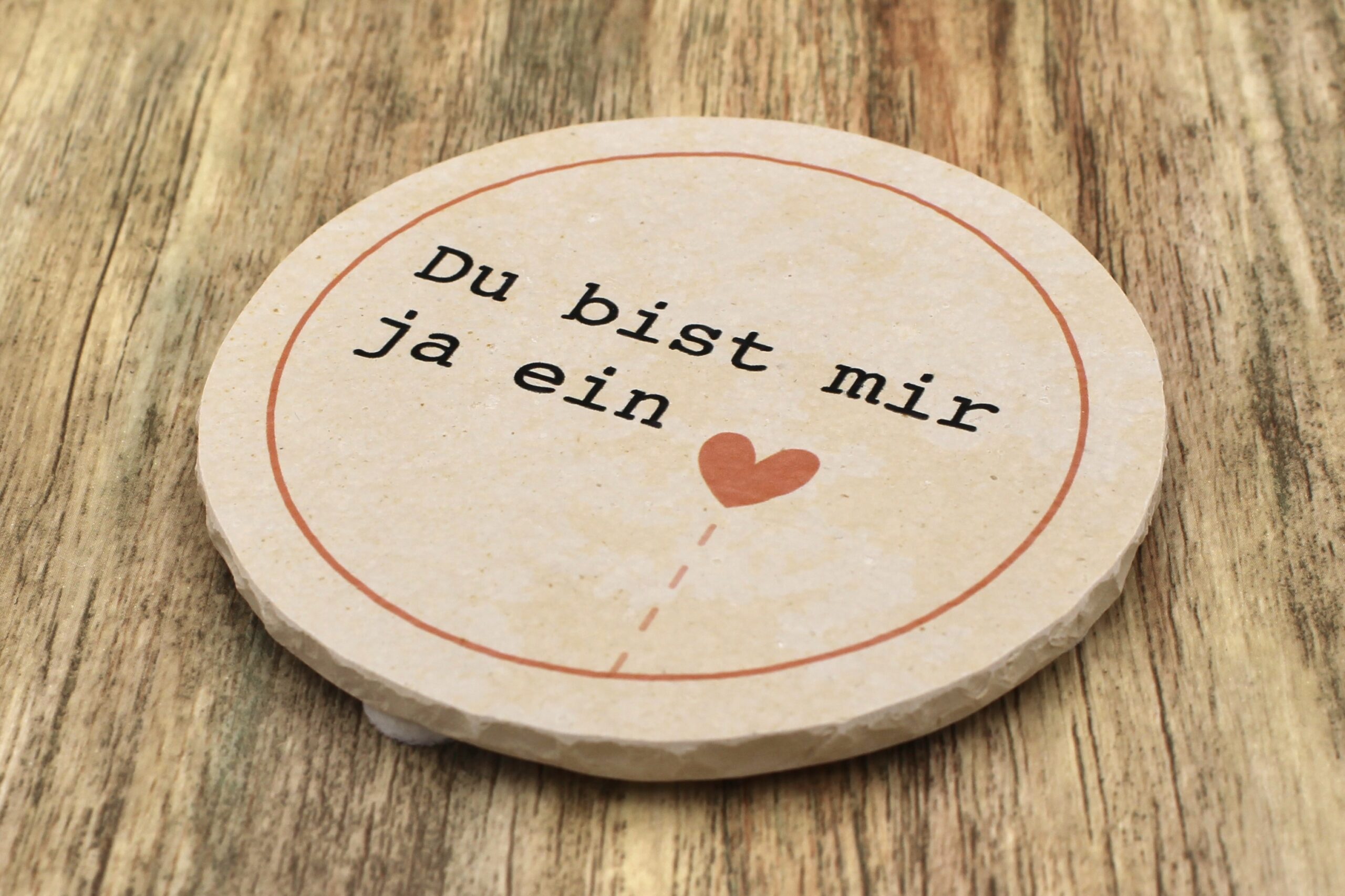 WBY- Du bist mir ein Herz - Natursteinuntersetzer