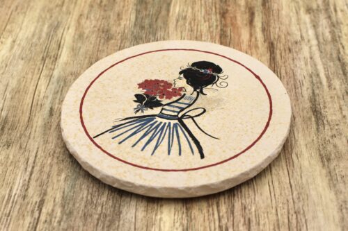 WBY - Blumenfee - Natursteinuntersetzer