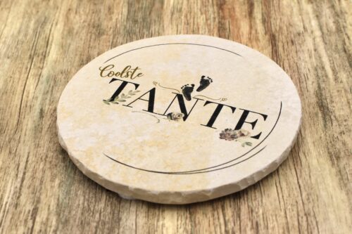 WBY- Coolste Tante - Natursteinuntersetzer