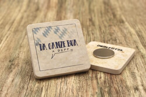 Dein Magnet quadratisch mit Rand - Kühlschrankmagnet 48mm