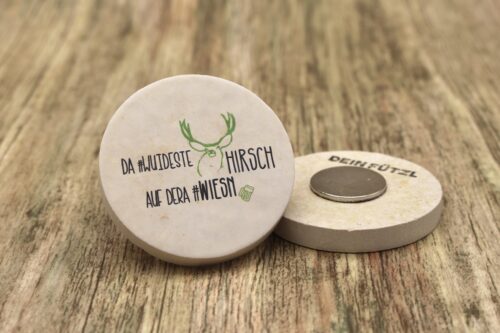 WBY Da wuidste Hirsch - Kühlschrankmagnet 48mm