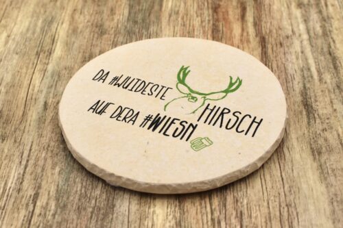 WBY - Da Wuideste Hirsch - Natursteinuntersetzer